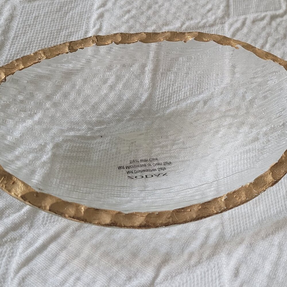 ZODAX - Cassiel Small Glass Bowl with Jagged Gold Edging/Rim